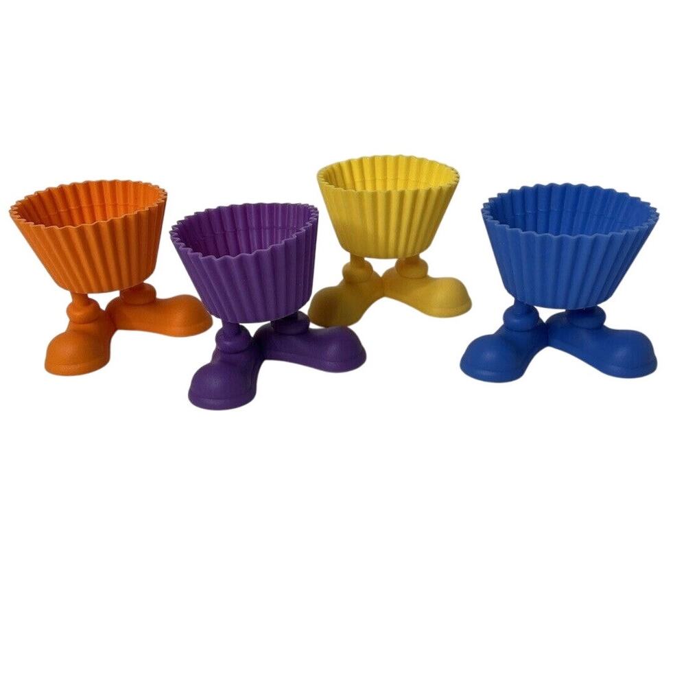 Wilton Silicone Cupcake Muffin Holders Feet Set Of 4 Bake Party‎ 3D Bake